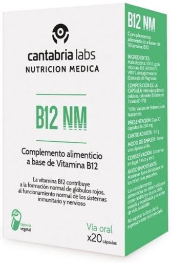 Cantabria Labs Cantabria B12 Nm 100 Mcg 20 Caps