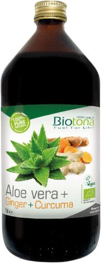 Biotona Jugo De Aloe + Jengibre + C&uacute;rcuma 1 L Bio