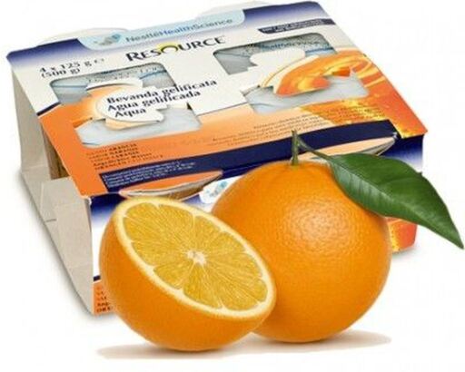 Meritene Resource Aqua+ Gelificada Naranja 4 Unidades