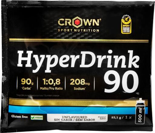 Crown Sport Nutrition Hyperdrink 90 1 Sobre X 93.1 Gr / Alta en Hidratos de Carbono y Extra de Sodio