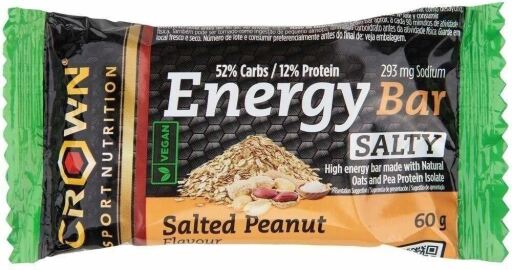 Crown Sport Nutrition Energy Vegan Bar, 1 X 60 G - Barrita Energ&eacute;tica De Avena Sin Cobertura Y Un Extra De Prote&iacute;na Aislada De Guisante