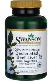 Swanson H&iacute;gado De Res Desecado 500 Mg 120 Caps De 500mg