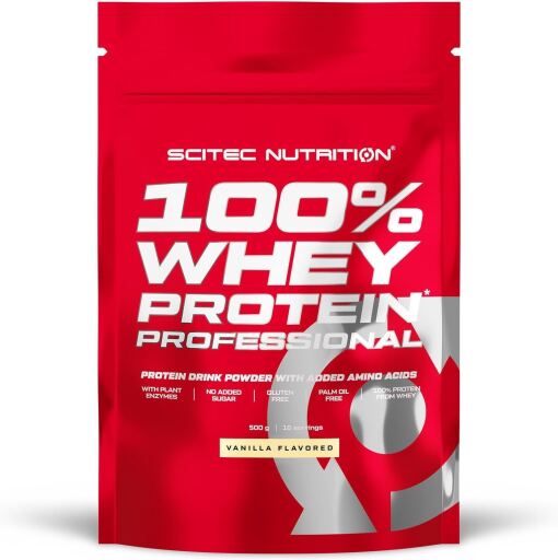 Scitec Nutrition 100% Whey Protein Professional 500 Gr - F&oacute;rmula Mejorada Sin Gluten Ni Az&uacute;cares