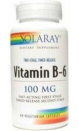 Solaray Vitamina B6 100 Mg 60 Caps